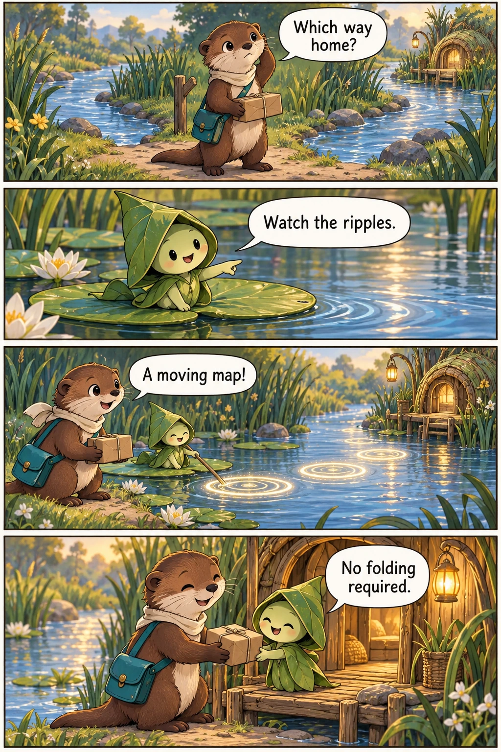 A Map Made of Ripples, page 1. A full transcript follows the comic.