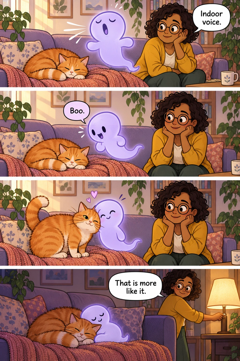 A Quiet Boo, page 1. A full transcript follows the comic.