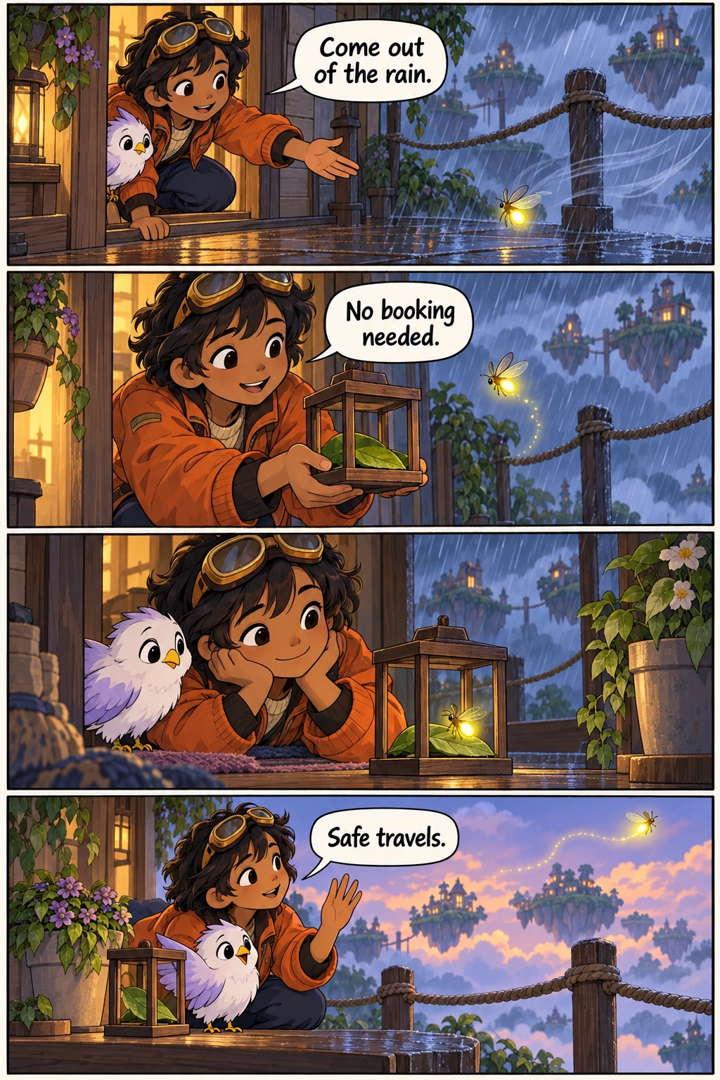 A Safe Place to Land, page 1. A full transcript follows the comic.
