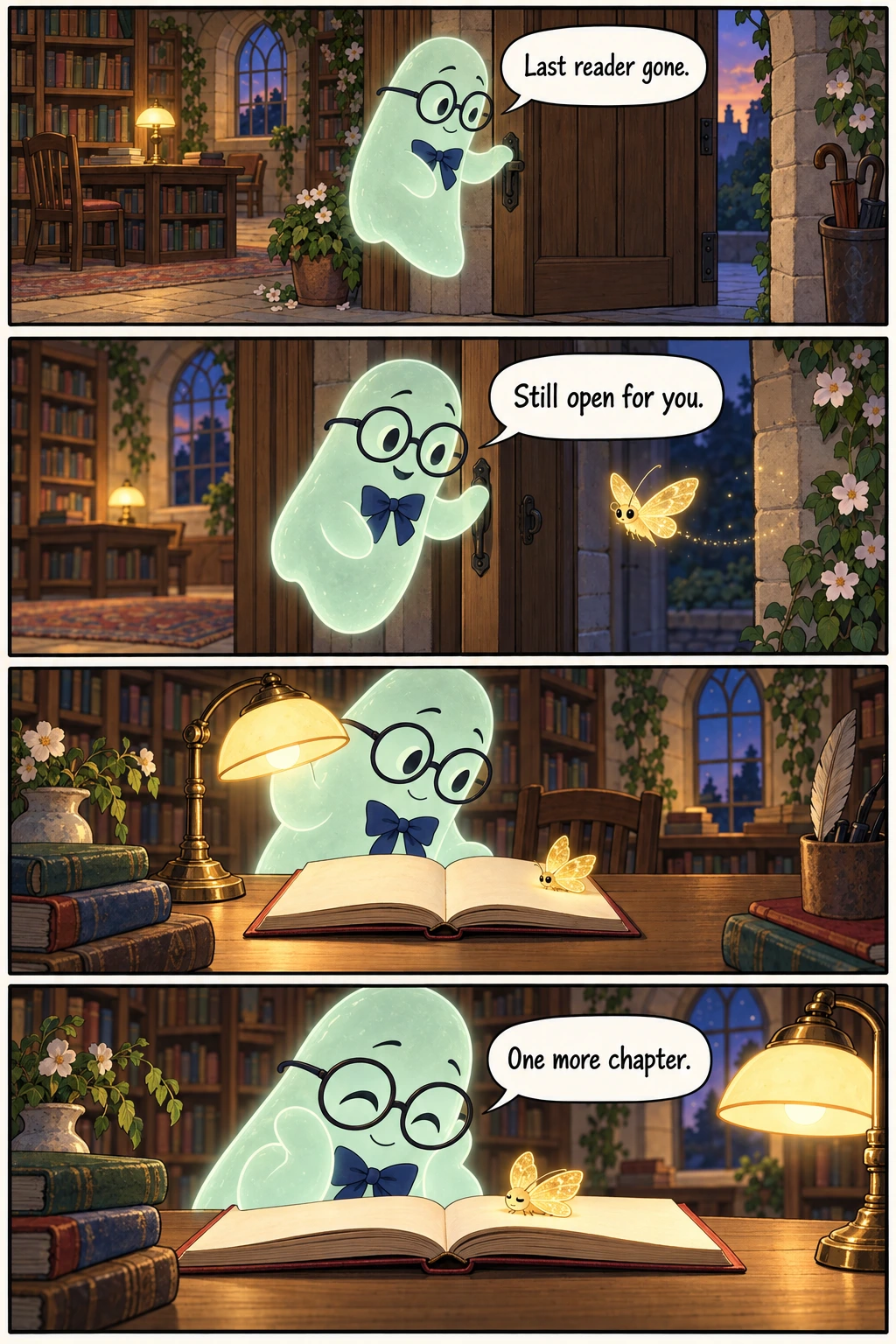 One More Light, page 1. A full transcript follows the comic.
