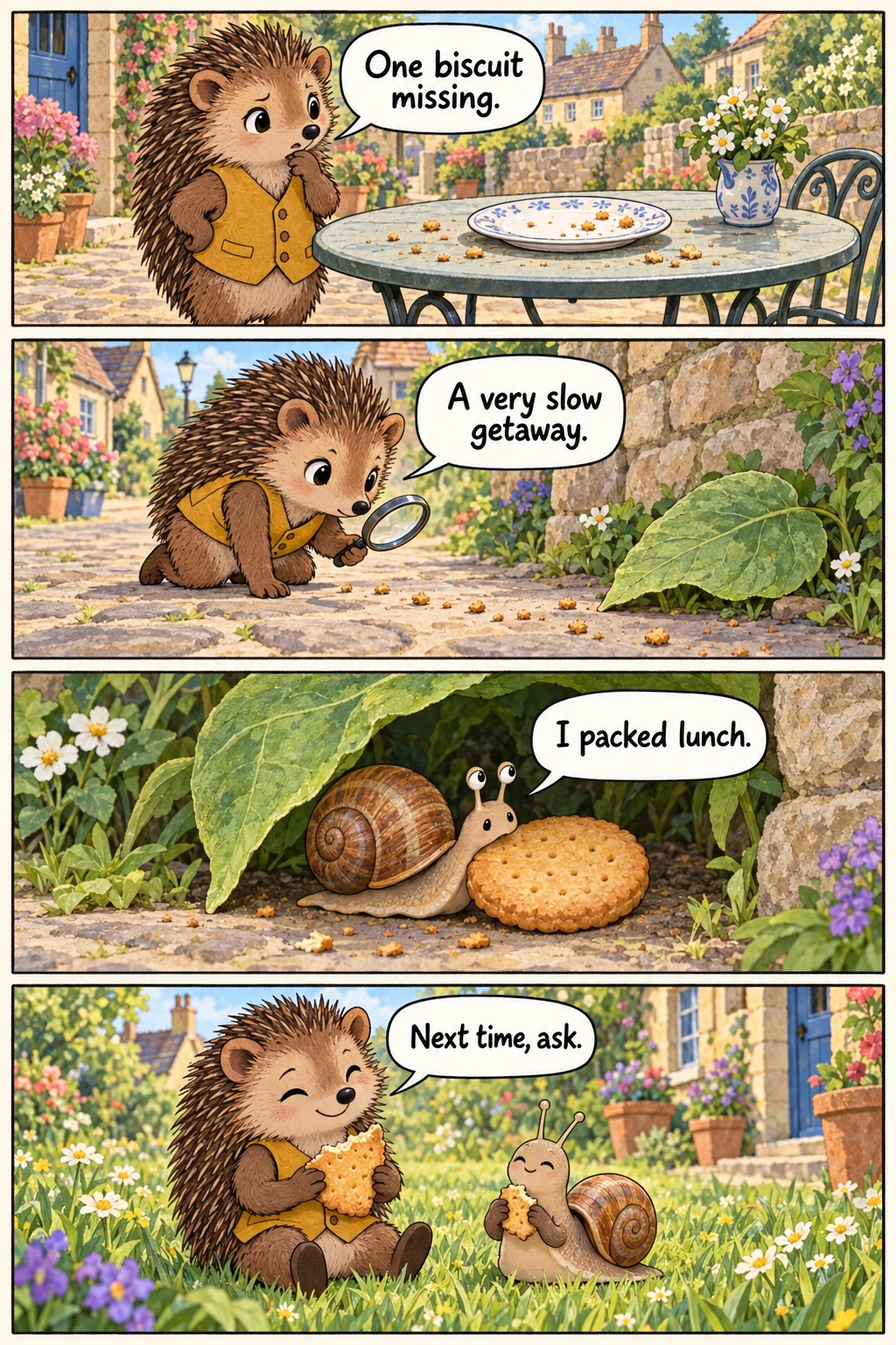 The Biscuit Footprint, page 1. A full transcript follows the comic.