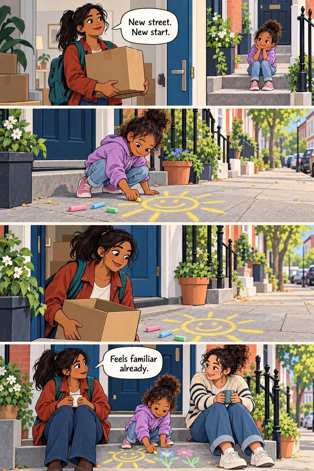 The Chalk Welcome, page 1. A full transcript follows the comic.