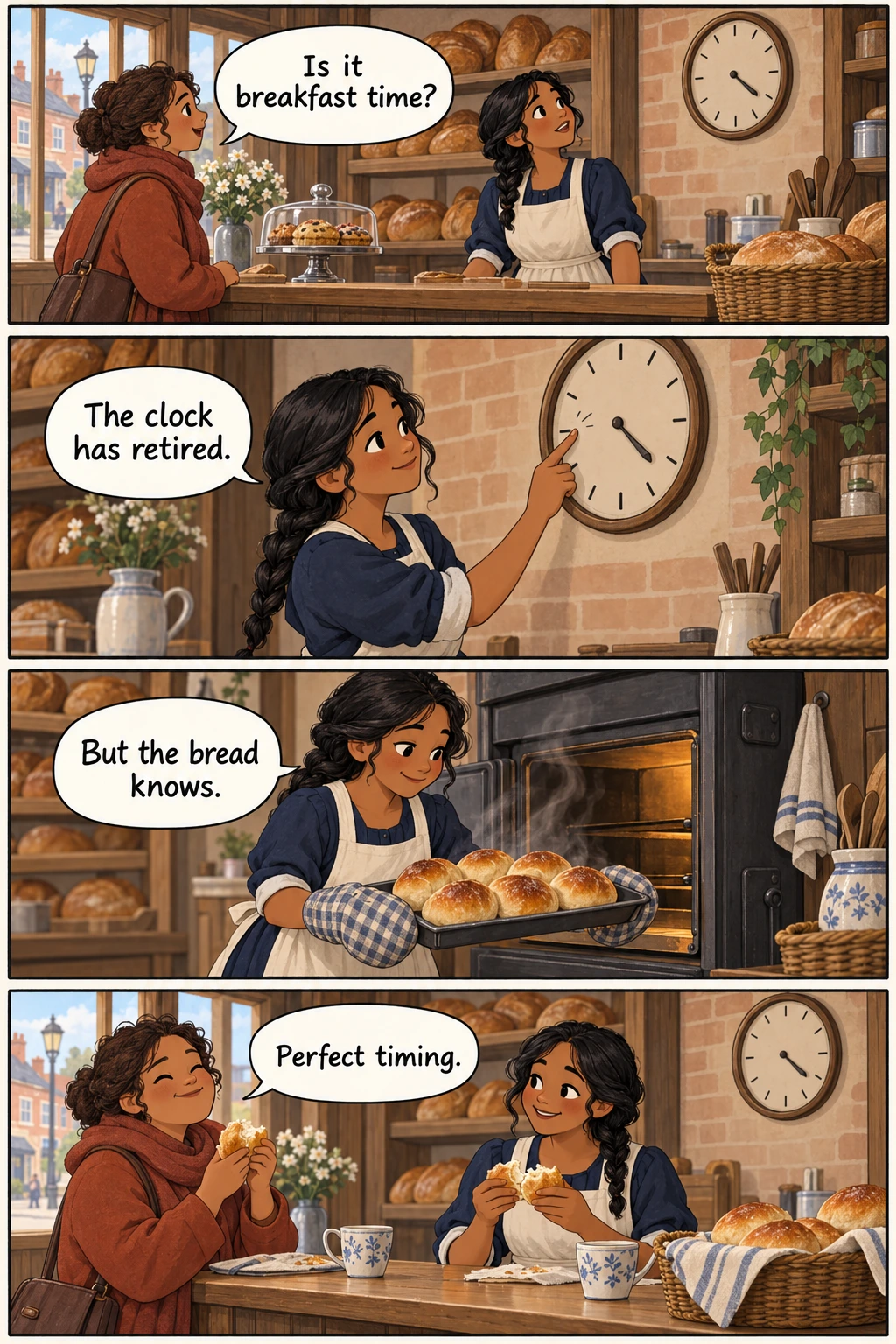 The Clockwork Crust, page 1. A full transcript follows the comic.