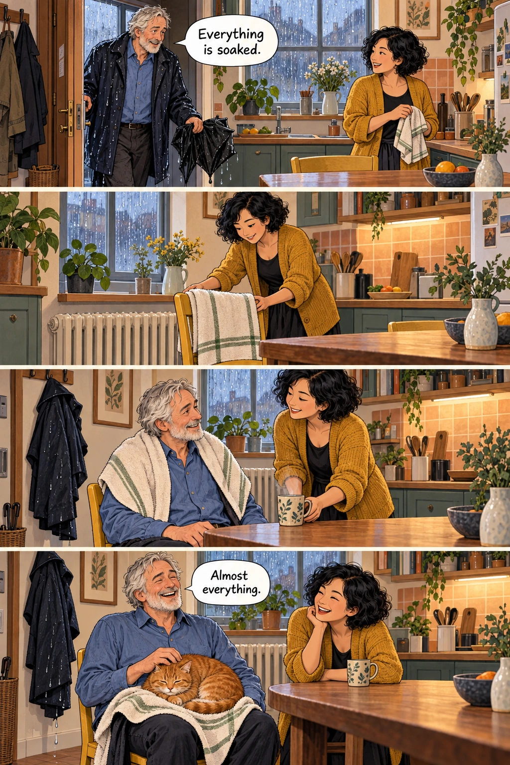 The Dry Corner, page 1. A full transcript follows the comic.