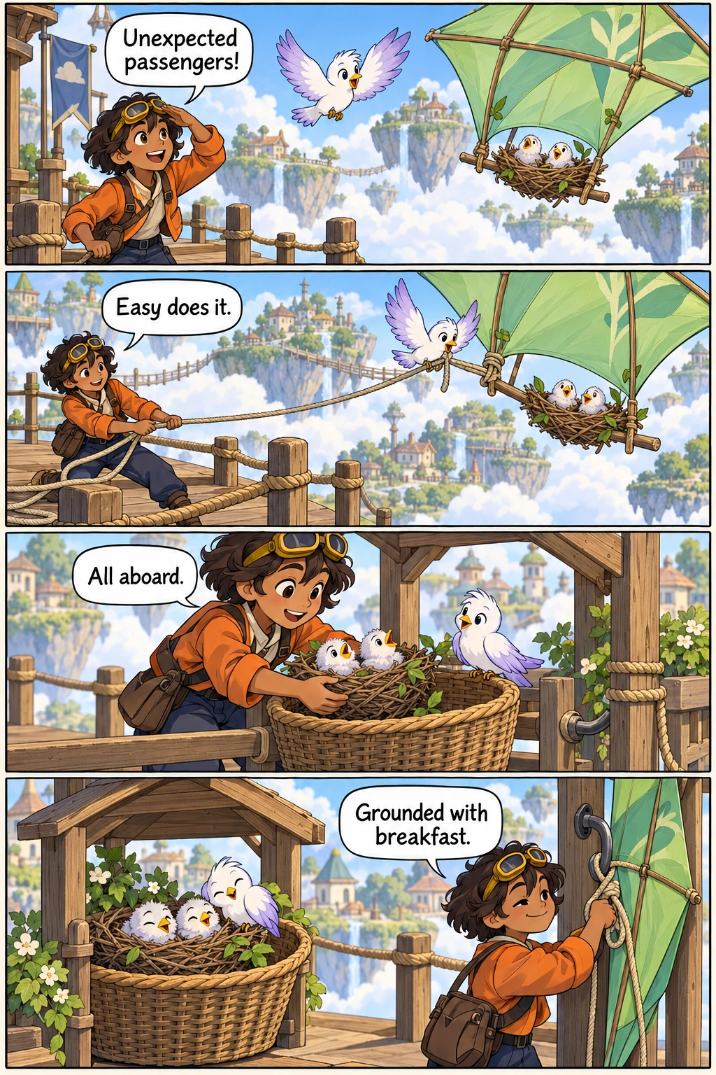 The Kite That Carried a Nest, page 1. A full transcript follows the comic.