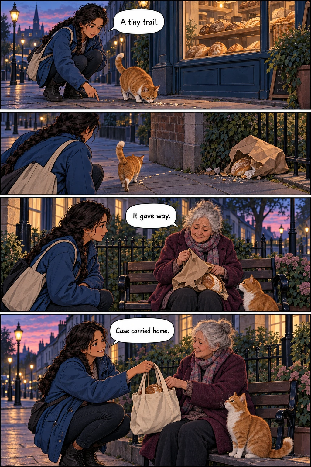 The Midnight Crumbs, page 1. A full transcript follows the comic.