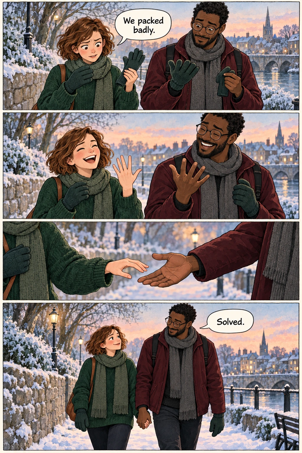 The Missing Pair, page 1. A full transcript follows the comic.
