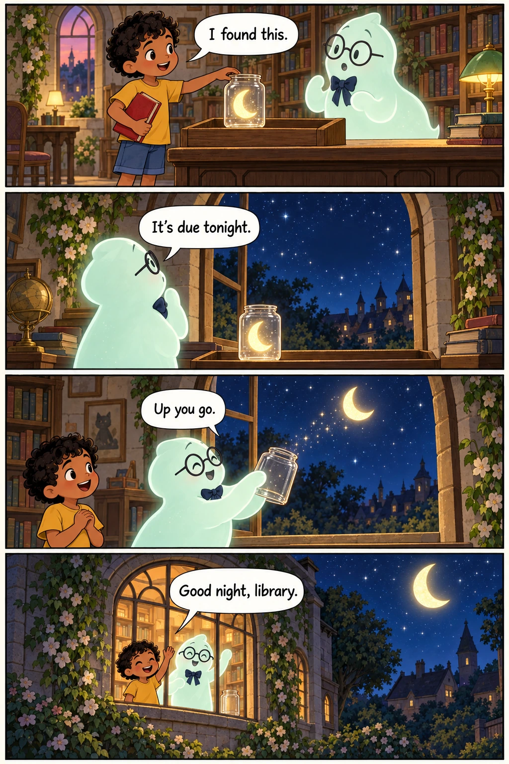 The Moon in the Returns Box, page 1. A full transcript follows the comic.