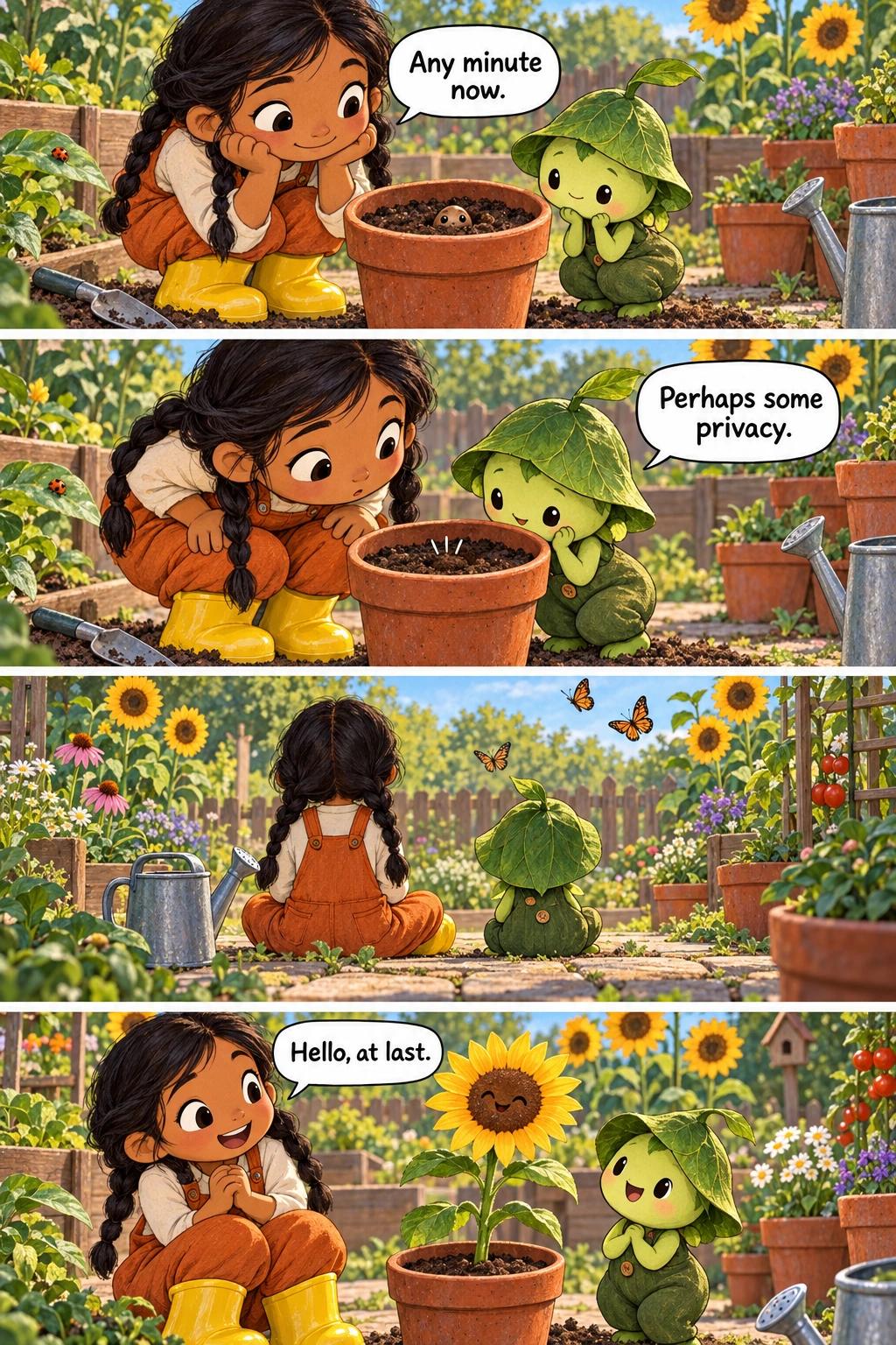 The Seed with Stage Fright, page 1. A full transcript follows the comic.