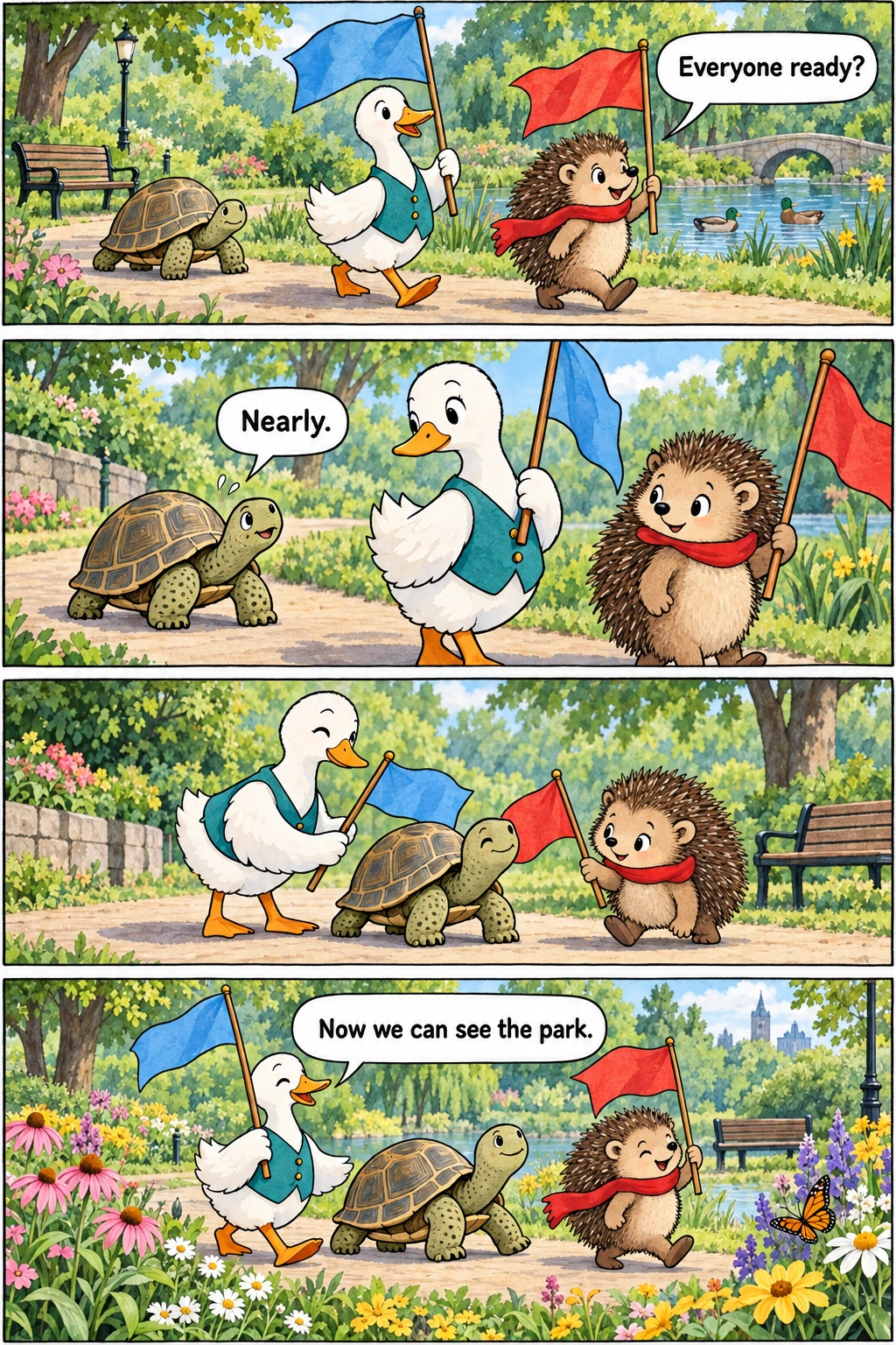 The Slowest Parade, page 1. A full transcript follows the comic.