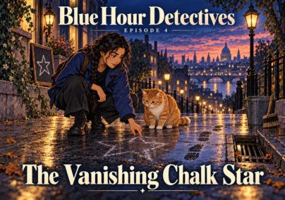 Blue Hour Detectives — Episode 4: The Vanishing Chalk Star. Tailored episode cover.