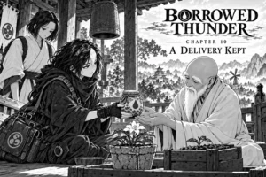 Borrowed Thunder, Chapter 10: A Delivery Kept. Neri and her partner deliver a sealed rain jar to Orin.