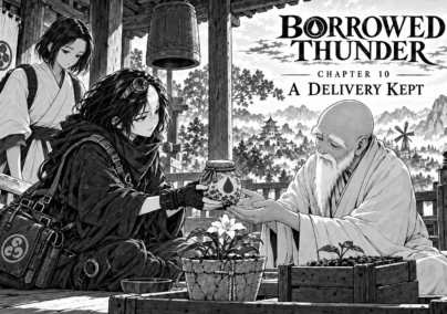 Borrowed Thunder, Chapter 10: A Delivery Kept. Neri and her partner deliver a sealed rain jar to Orin.