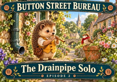 Button Street Bureau — Episode 2: The Drainpipe Solo. Tailored episode cover.