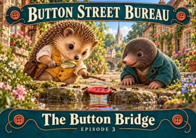 Button Street Bureau — Episode 3: The Button Bridge. Tailored episode cover.