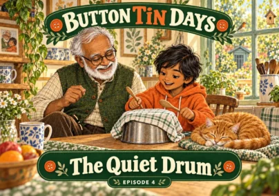 Button Tin Days — Episode 4: The Quiet Drum. Tailored episode cover.