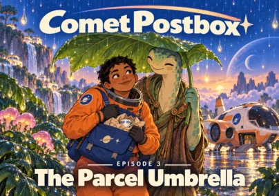 Comet Postbox — Episode 3: The Parcel Umbrella. Tailored episode cover.
