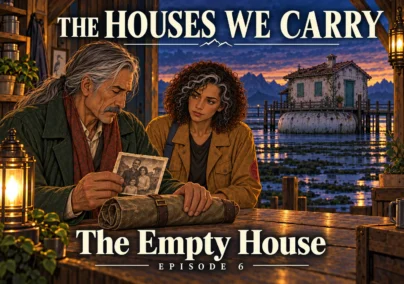 The Houses We Carry — Episode 6: The Empty House. Oren shows Mara a photograph of his family home.
