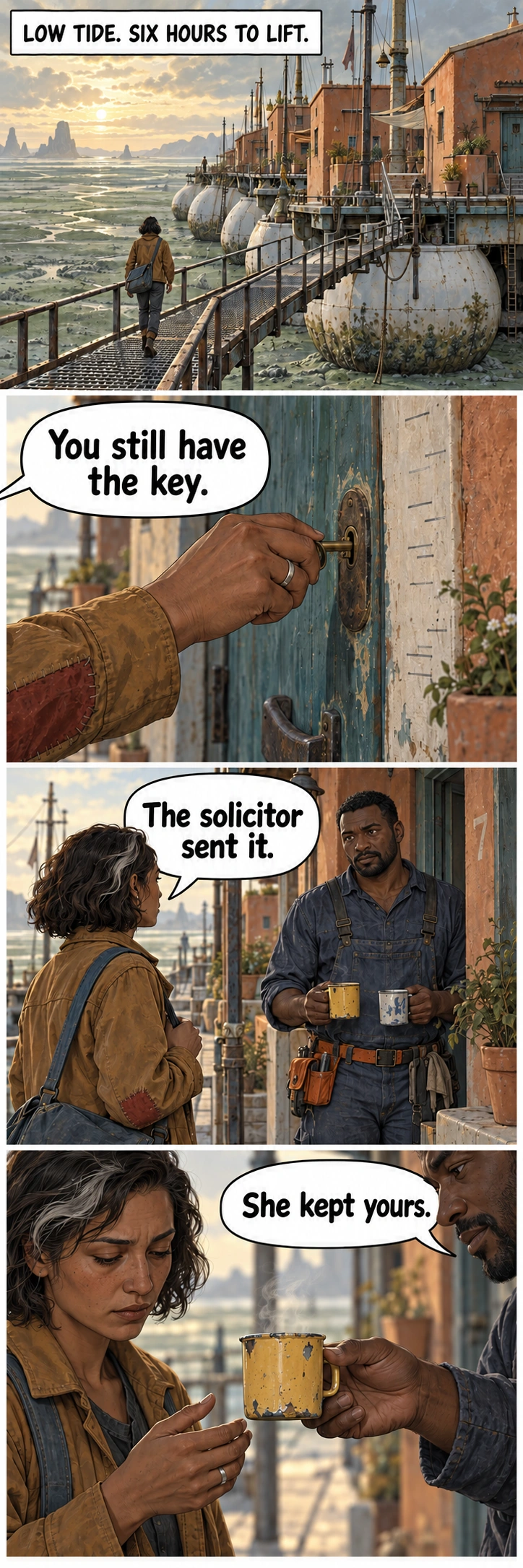 The Spare Key, sequence 1. Full description and dialogue in the accessible transcript.