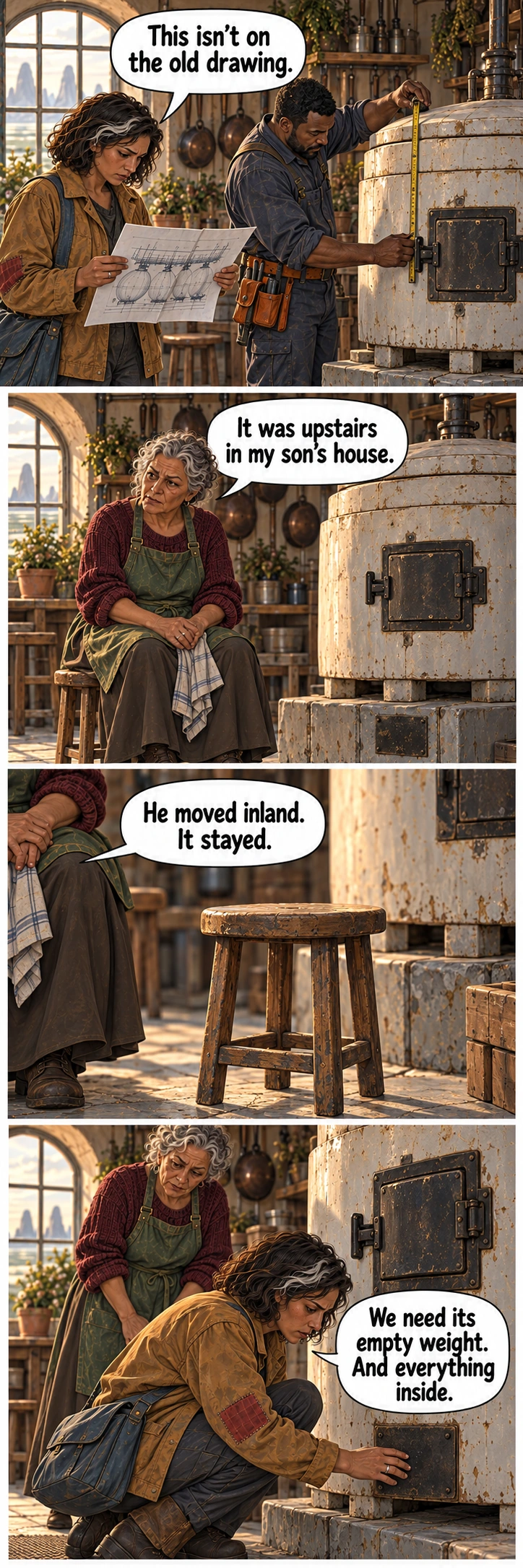 Three Borrowed Rooms, sequence 5: an unrecorded kiln changes the inspection.