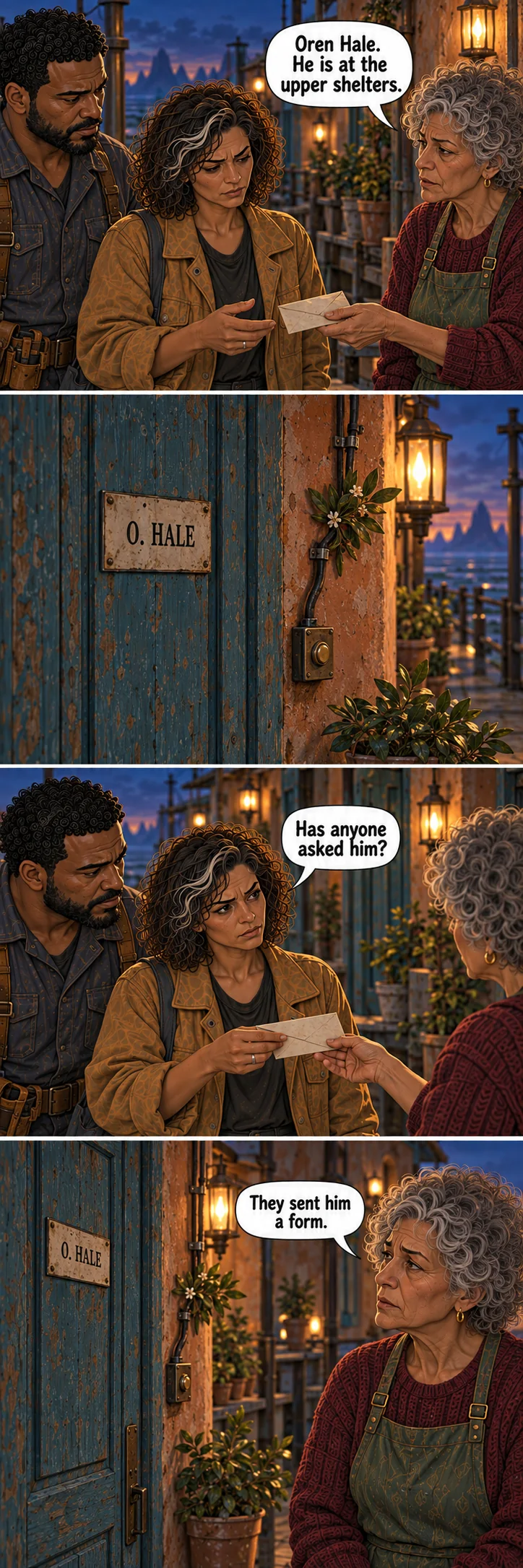 The Empty House, sequence 3: A name still on the door.