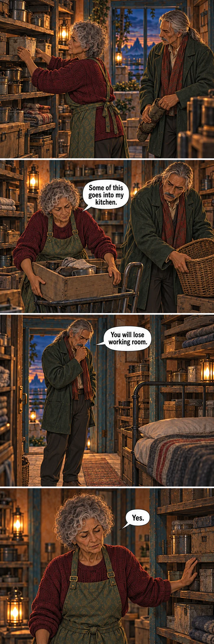 The Empty House, sequence 11: What the shelves hold.