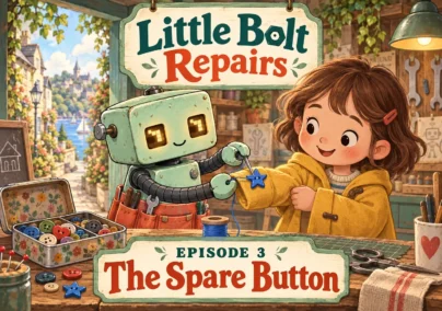 Little Bolt Repairs — Episode 3: The Spare Button. Tailored episode cover.