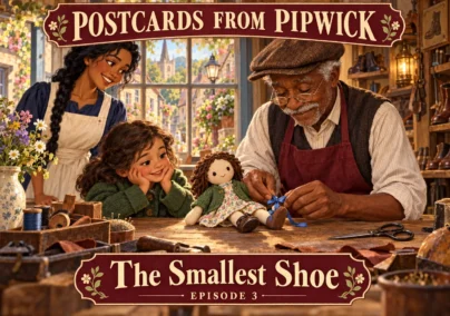 Postcards from Pipwick — Episode 3: The Smallest Shoe. Tailored episode cover.