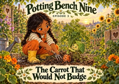 Potting Bench Nine — Episode 3: The Carrot That Would Not Budge. Tailored episode cover.