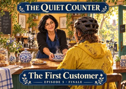 The Quiet Counter — Episode 5: The First Customer. Tailored episode cover.