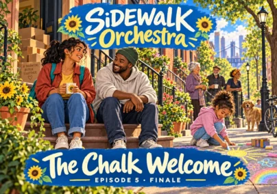 Sidewalk Orchestra — Episode 5: The Chalk Welcome. Tailored episode cover.