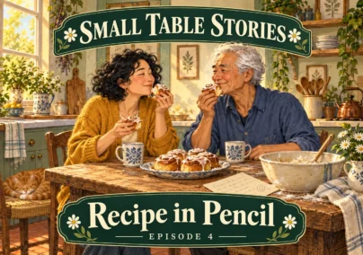 Small Table Stories — Episode 4: Recipe in Pencil. Tailored episode cover.