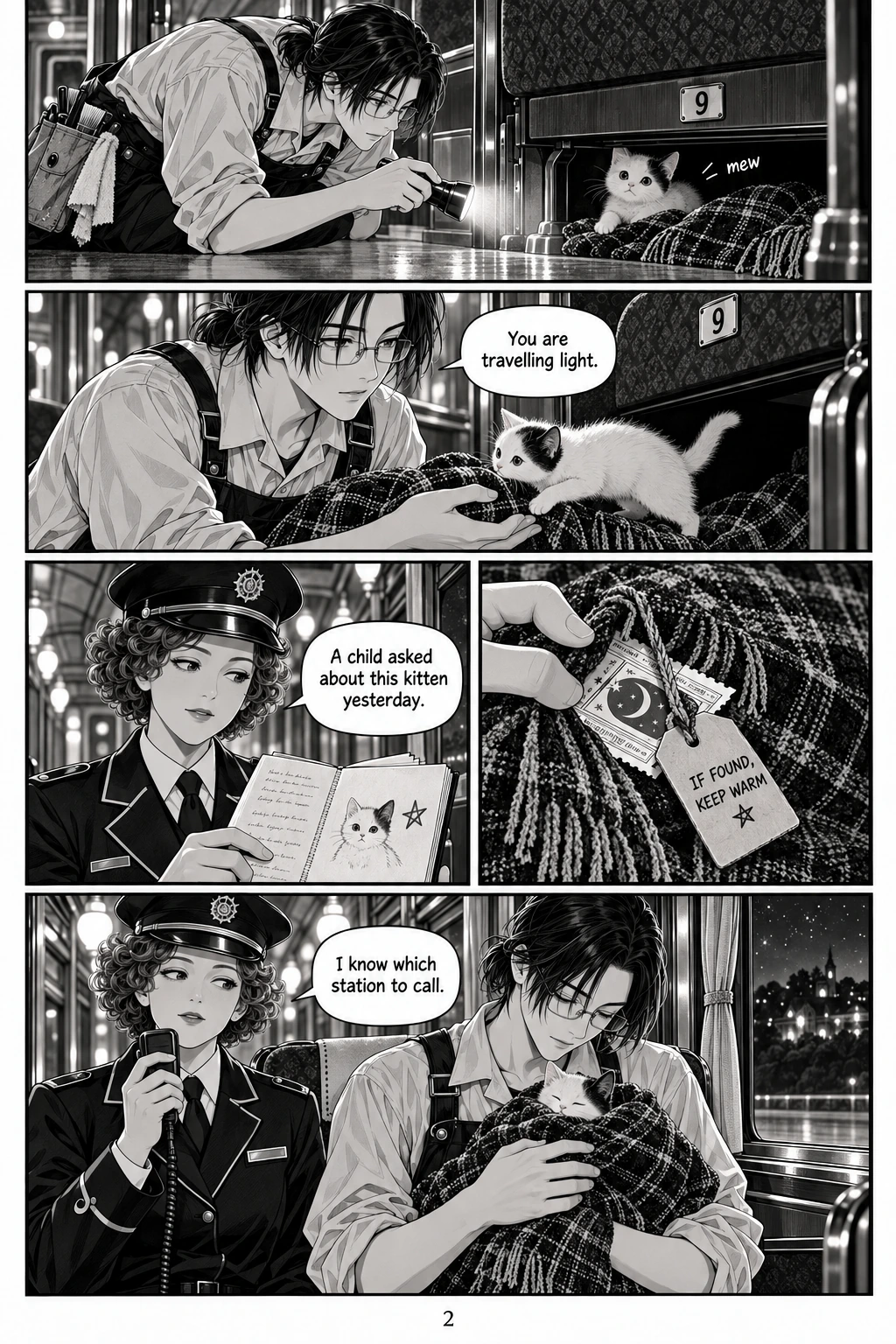 The Ninth Seat, chapter 1, page 2. Full dialogue and description in the transcript.