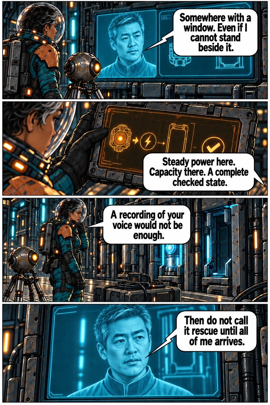 Oren considers a transfer and asks that his whole state be protected. Full dialogue and scene descriptions are in the transcript below.