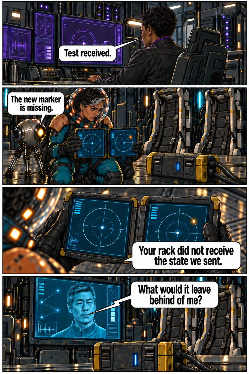 The destination test is missing the latest update. Full dialogue and scene descriptions are in the transcript below.