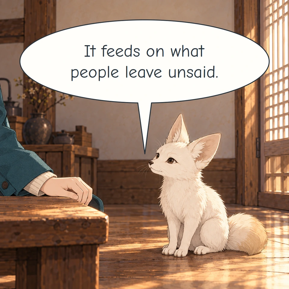 Panel 4. Bit looks up towards Haneul as he explains what the Hush feeds on.